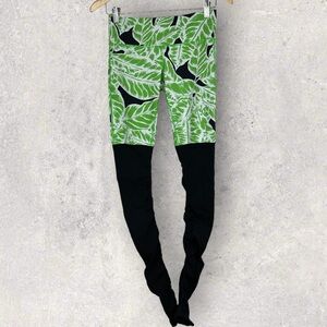 Alo Yoga Goddess Leggings Palm Springs‎ Green Black Size XS Ribbed Yoga Pants